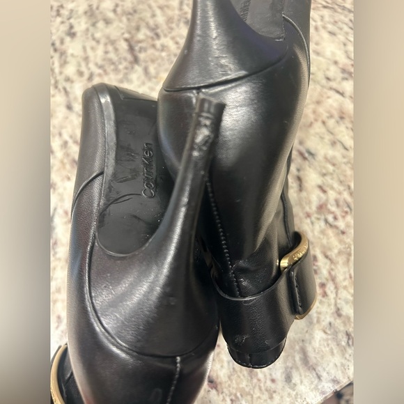 Calvin Klein Black Heeled Ankle Boots - Picture 4 of 4